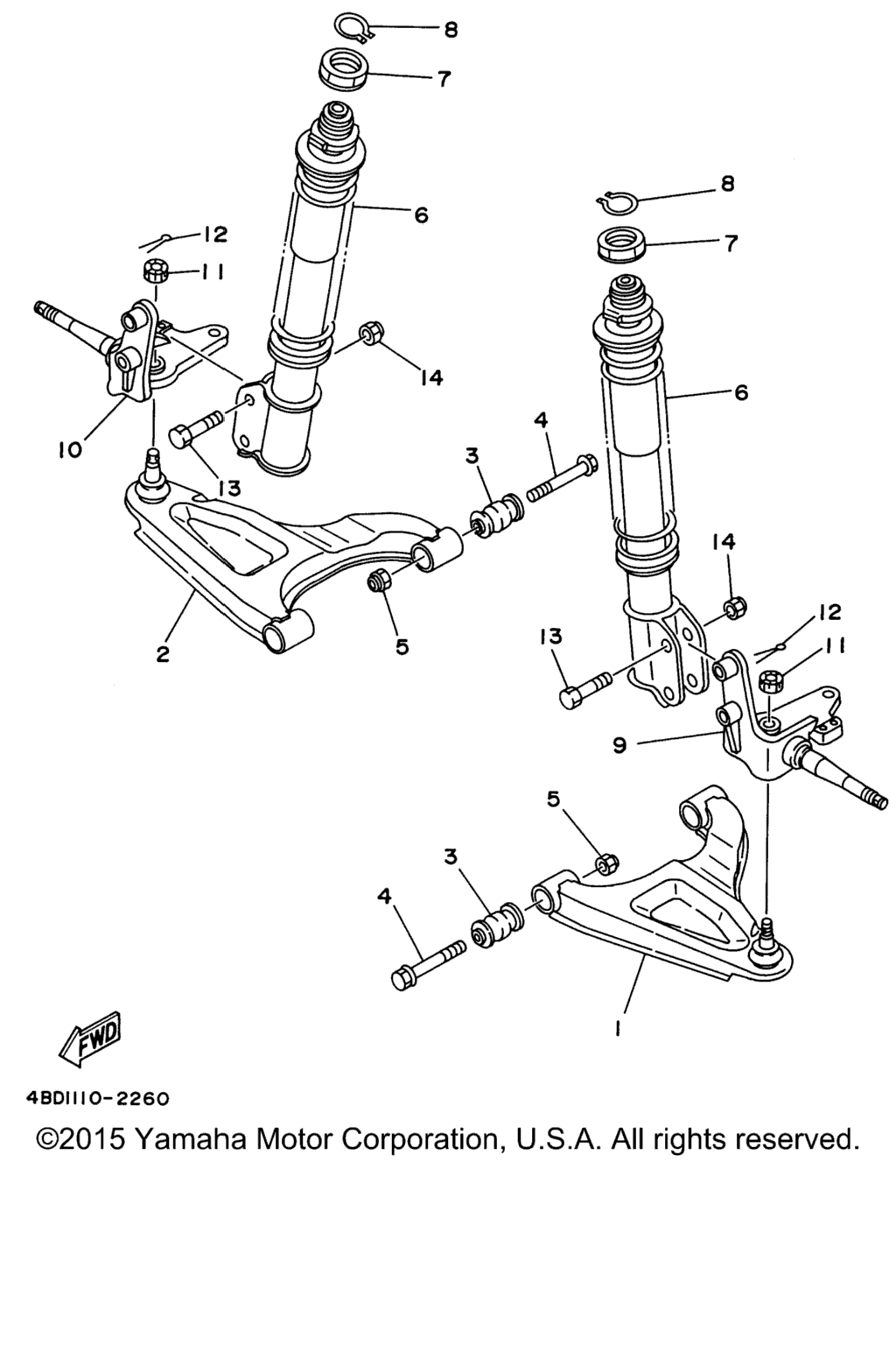 Схема узла Передняяsuspension Wheel
