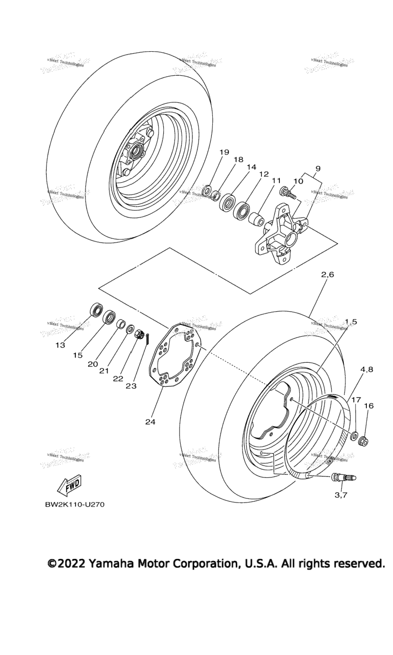 Схема узла Передние Колеса