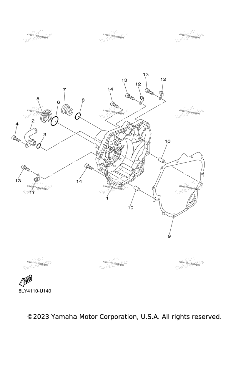 Схема узла Крышка Картера 1