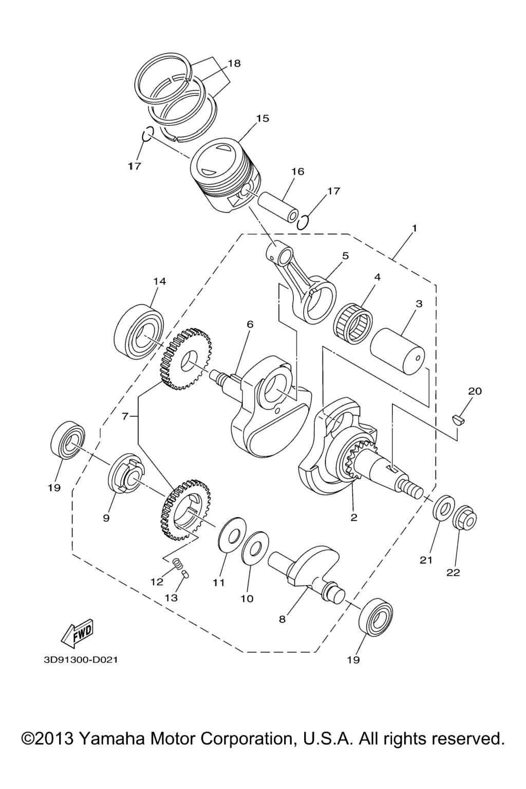 Схема узла Коленчатый Вал Поршень
