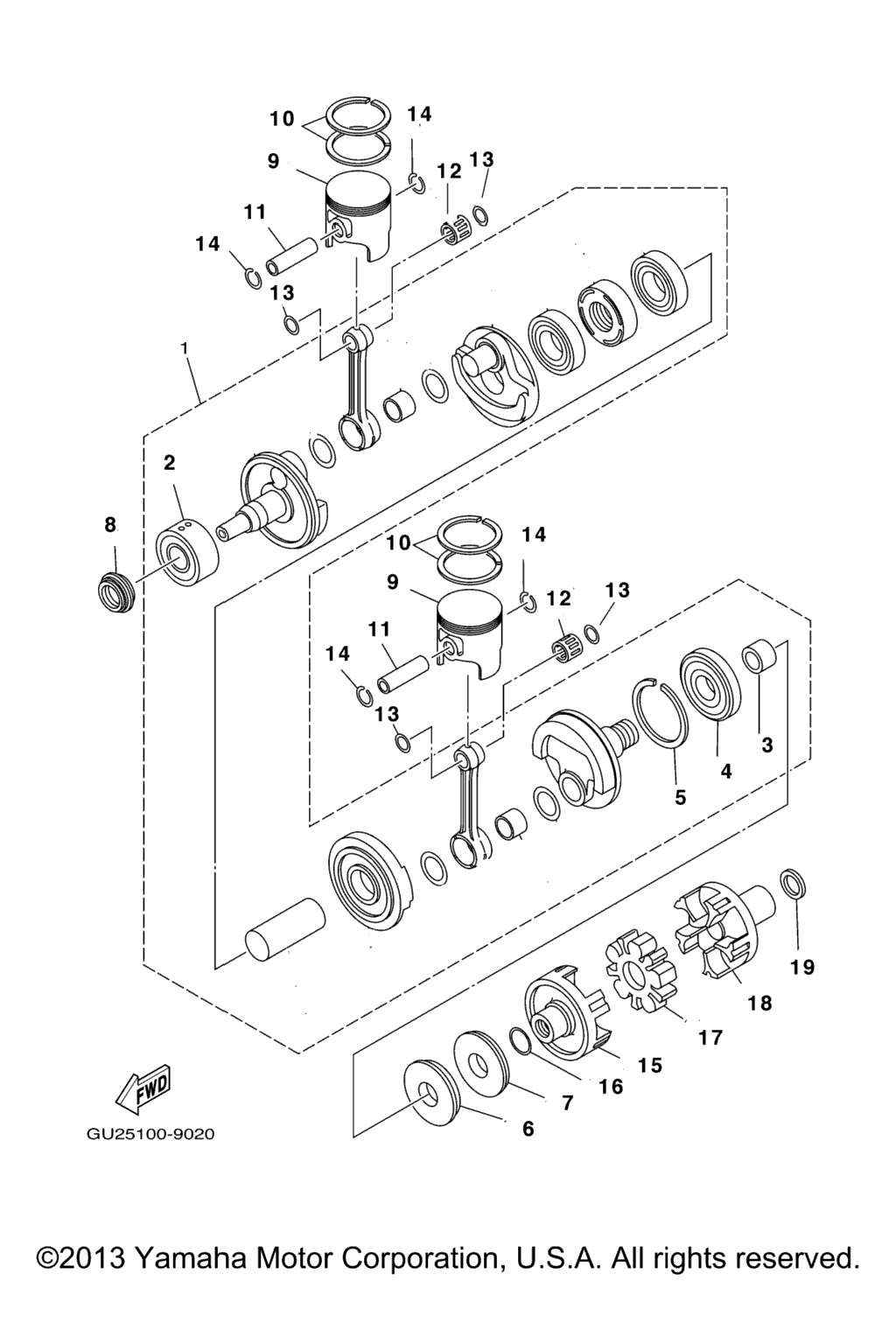 Схема узла Коленчатый Вал Поршень