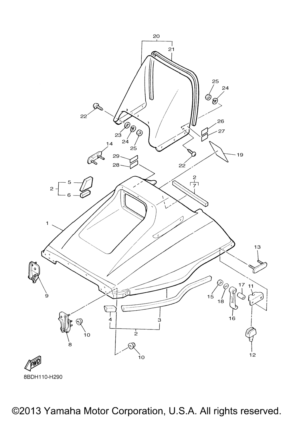 Схема узла Капот Лобового Стекла
