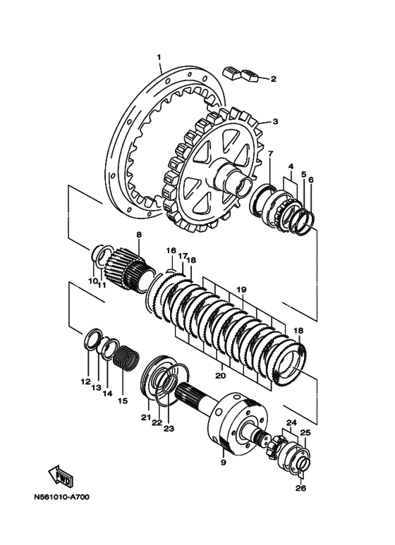Схема узла Входной Вал (Mgnv133-4) Для Yamaha Md1053Kha