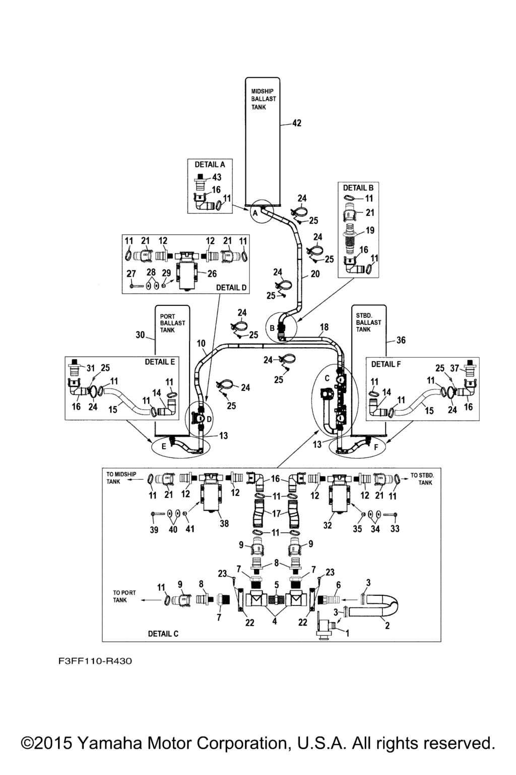 Схема узла Балластные Трубопроводы