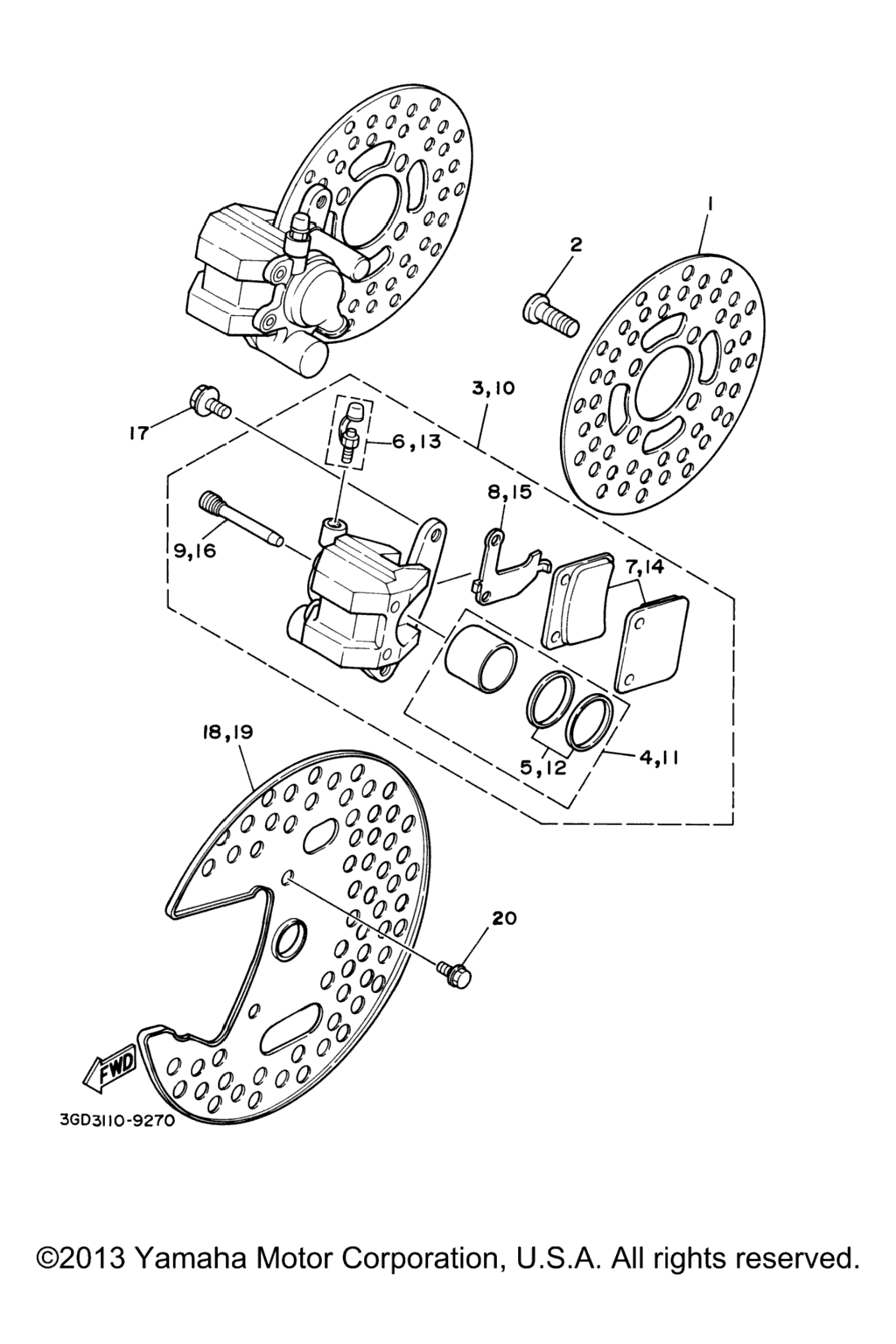 Схема узла Передний Тормозной Суппорт
