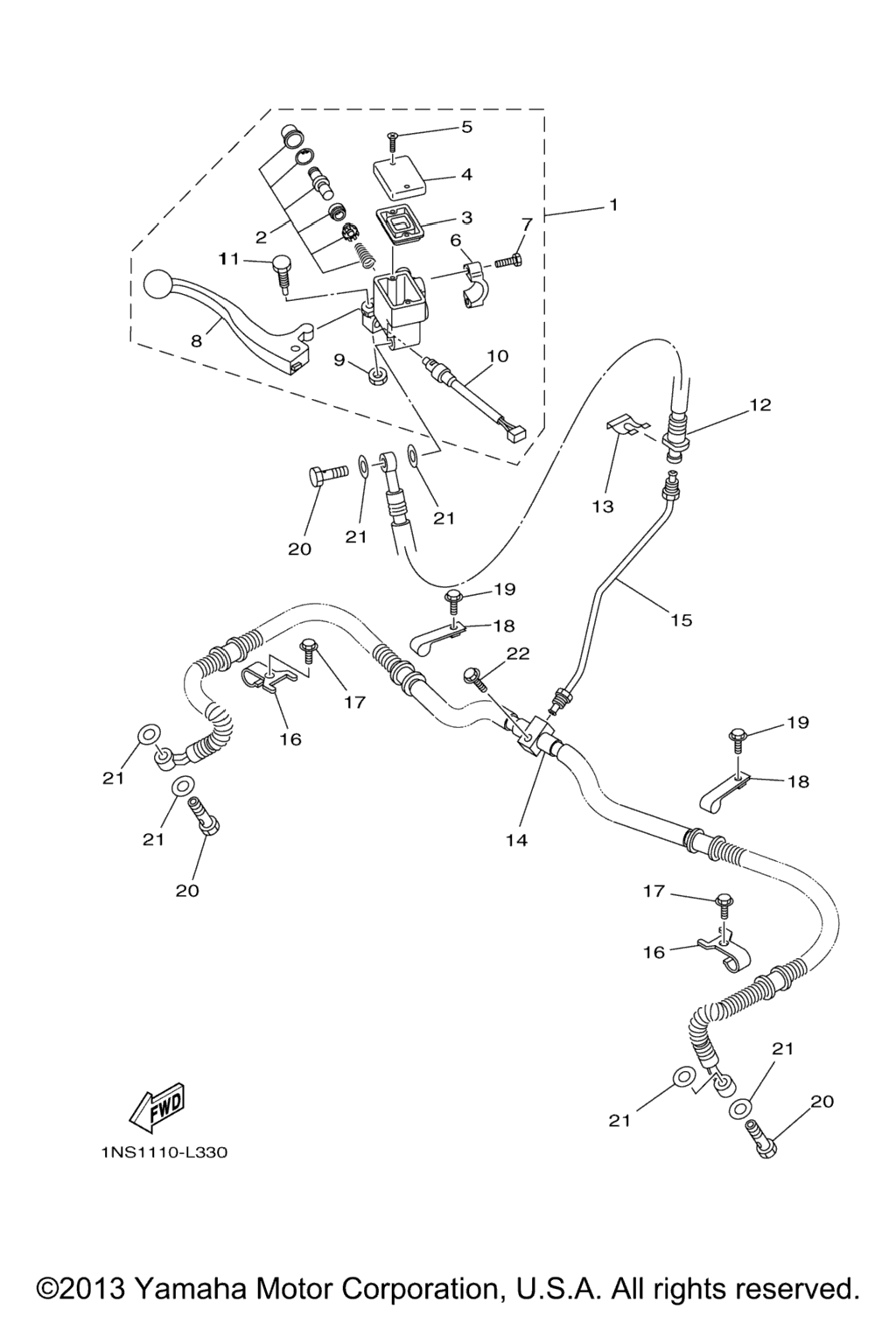 Схема узла Передний Главный Цилиндр
