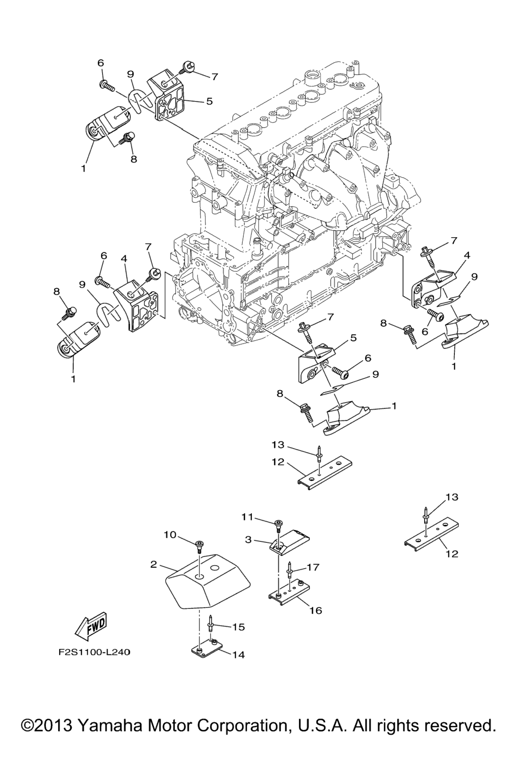 Схема узла Крепление Двигателя