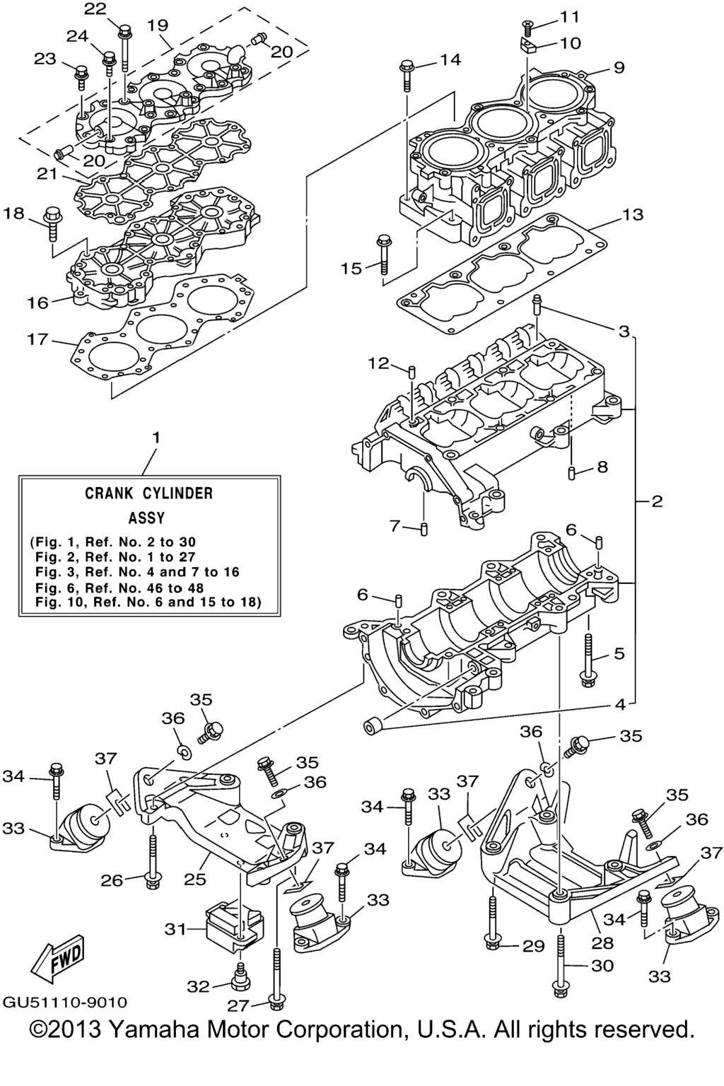 Схема узла Цилиндр - Корпус Картера