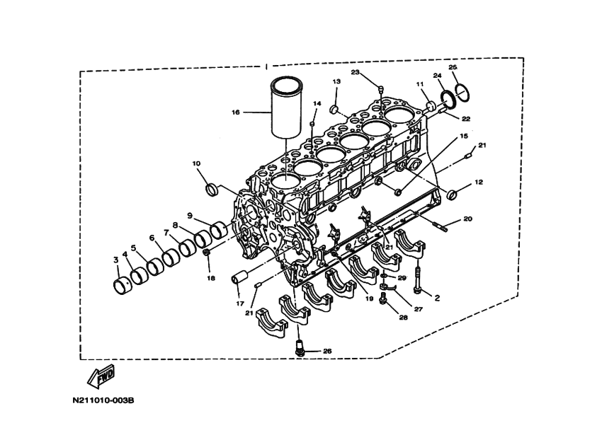 Схема узла Block Cylinder Для Yamaha Md629Kh