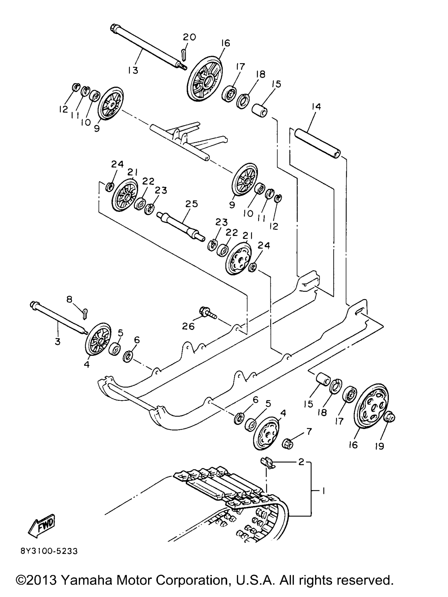 Схема узла Подвеска Гусениц 1