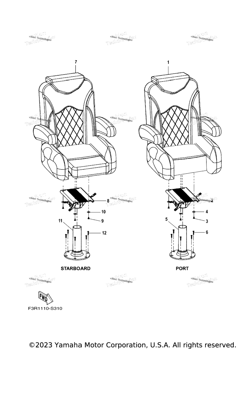 Схема узла Поворотное Сиденье