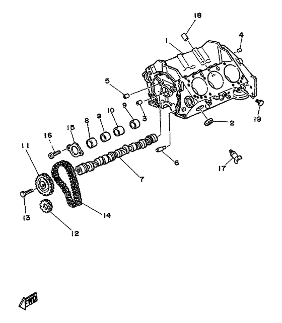 Схема узла Cylinder. Camshaft Для Yamaha V6 4.3 Yems