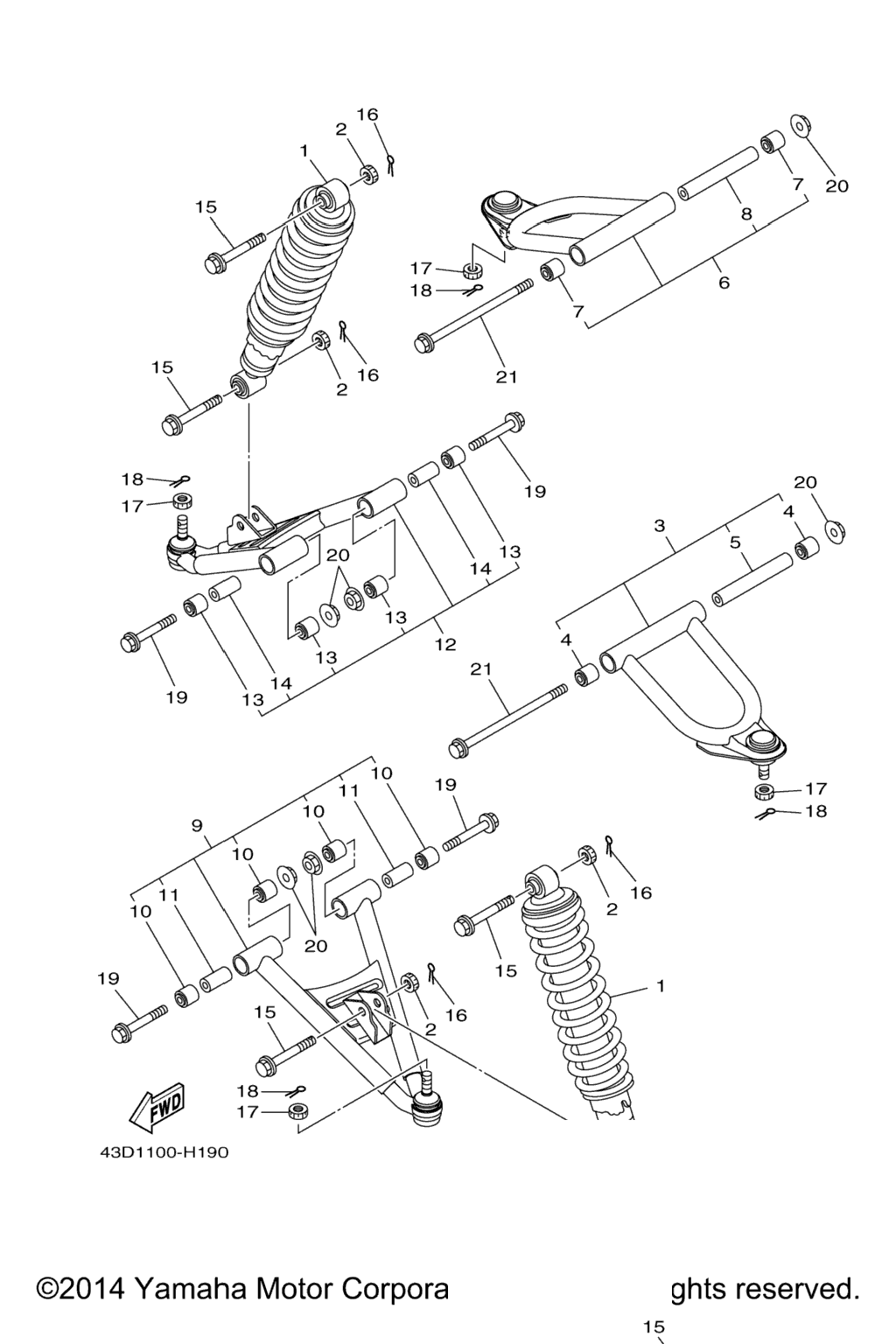 Схема узла Передняяsuspension Wheel