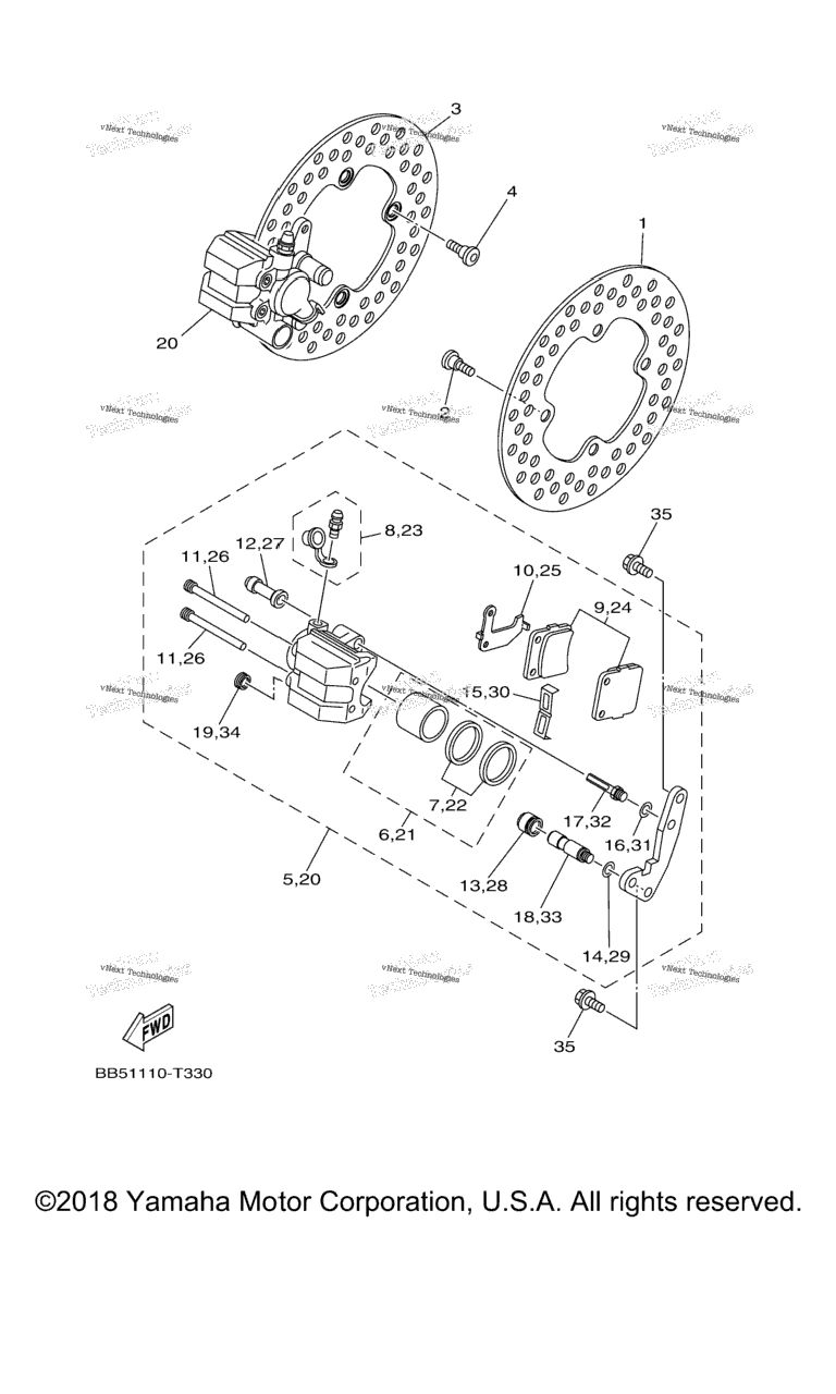Схема узла Передний Тормозной Суппорт