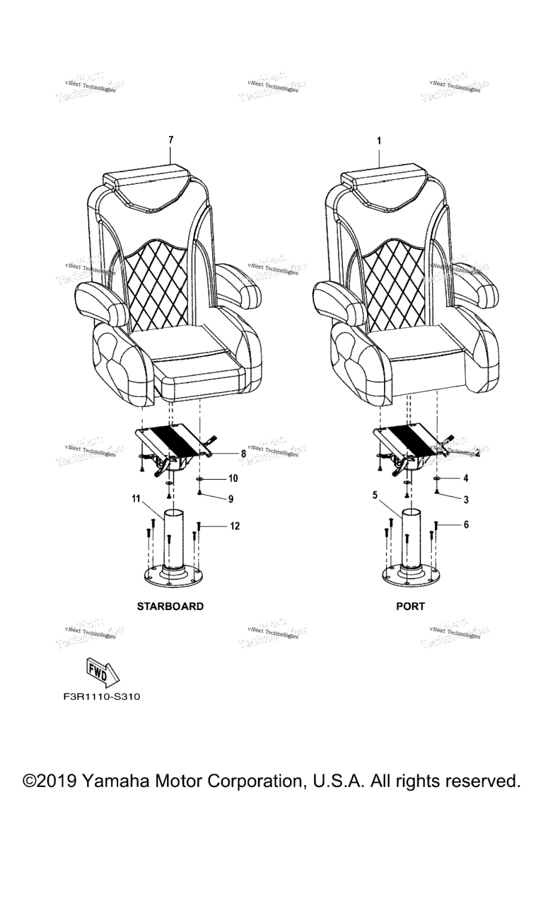 Схема узла Поворотное Сиденье