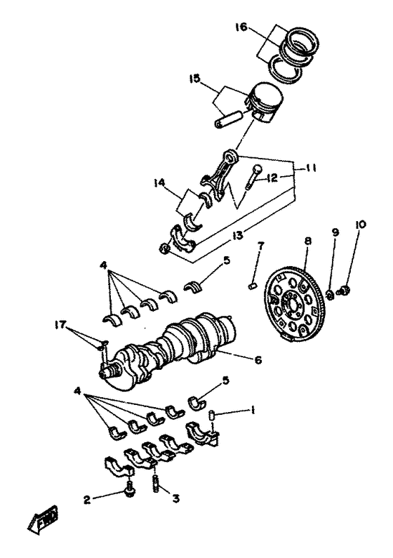 Схема узла Crank. Piston Для Yamaha V8 5.7 Yems