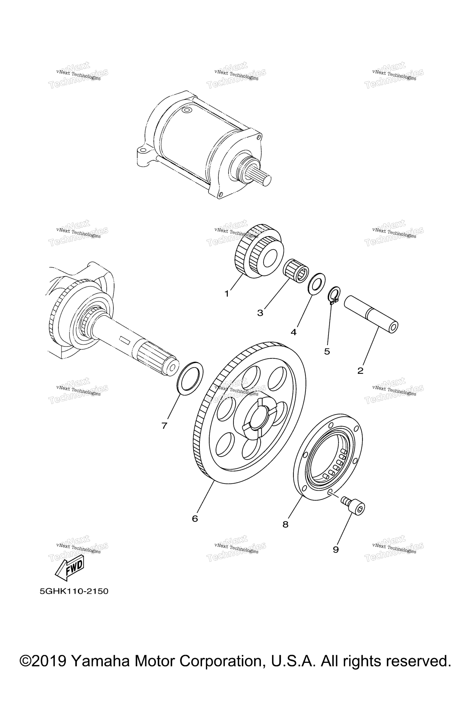 Схема узла Муфта Стартера