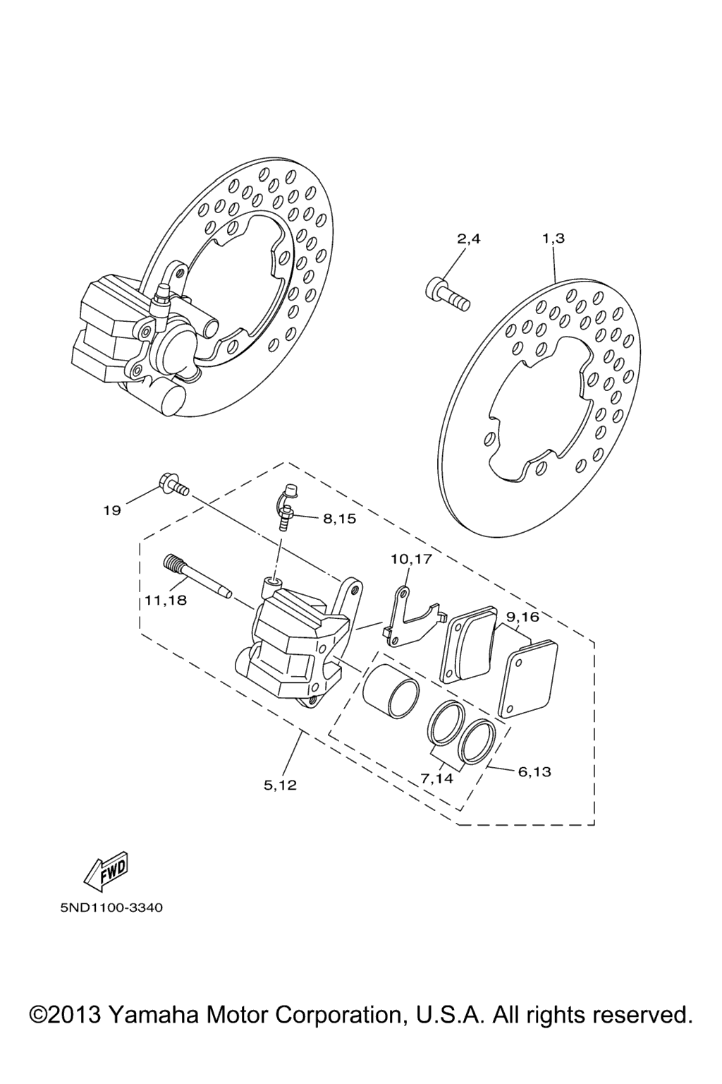 Схема узла Передний Тормозной Суппорт