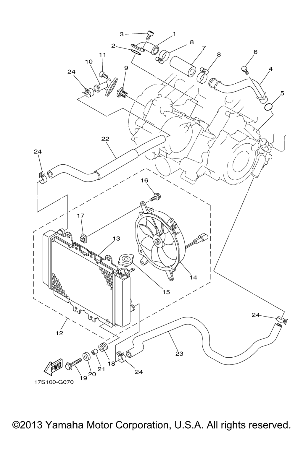 Схема узла Шланги Радиатора