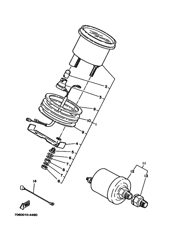 Схема узла ｵｲﾙ ﾌﾟﾚｯｼｬ ﾒｰﾀ･ｾﾝﾀﾞ (Ap) Для Yamaha Md20
