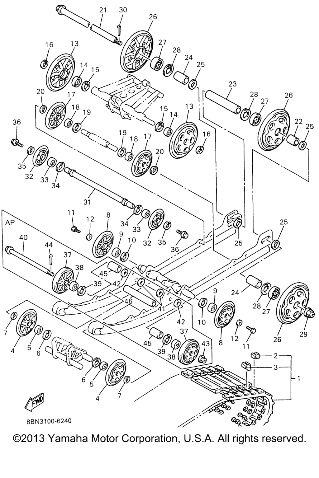 Схема узла Подвеска Гусениц 1