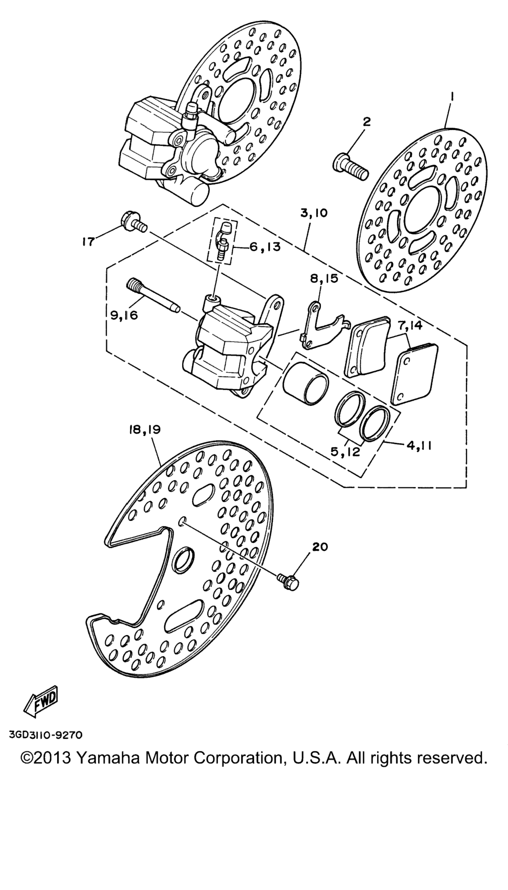 Схема узла Передний Тормозной Суппорт