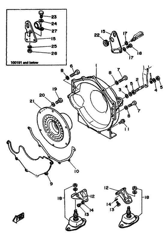 Схема узла Mounting. Flywheel Housing Для Yamaha V6 4.3 Yems