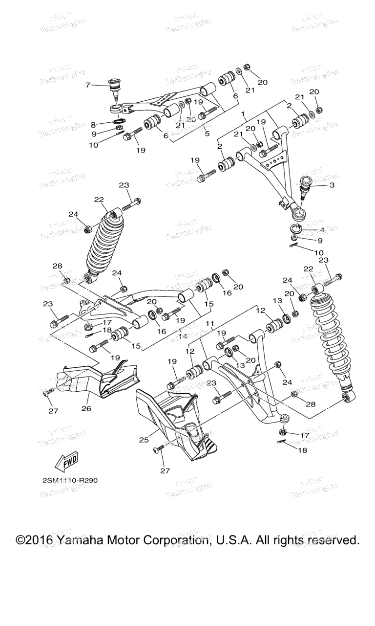Схема узла Передняяsuspension Wheel