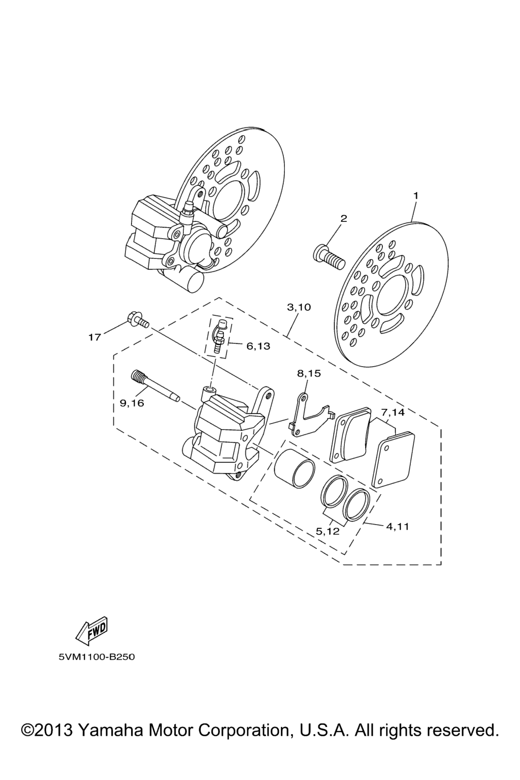 Схема узла Передний Тормозной Суппорт