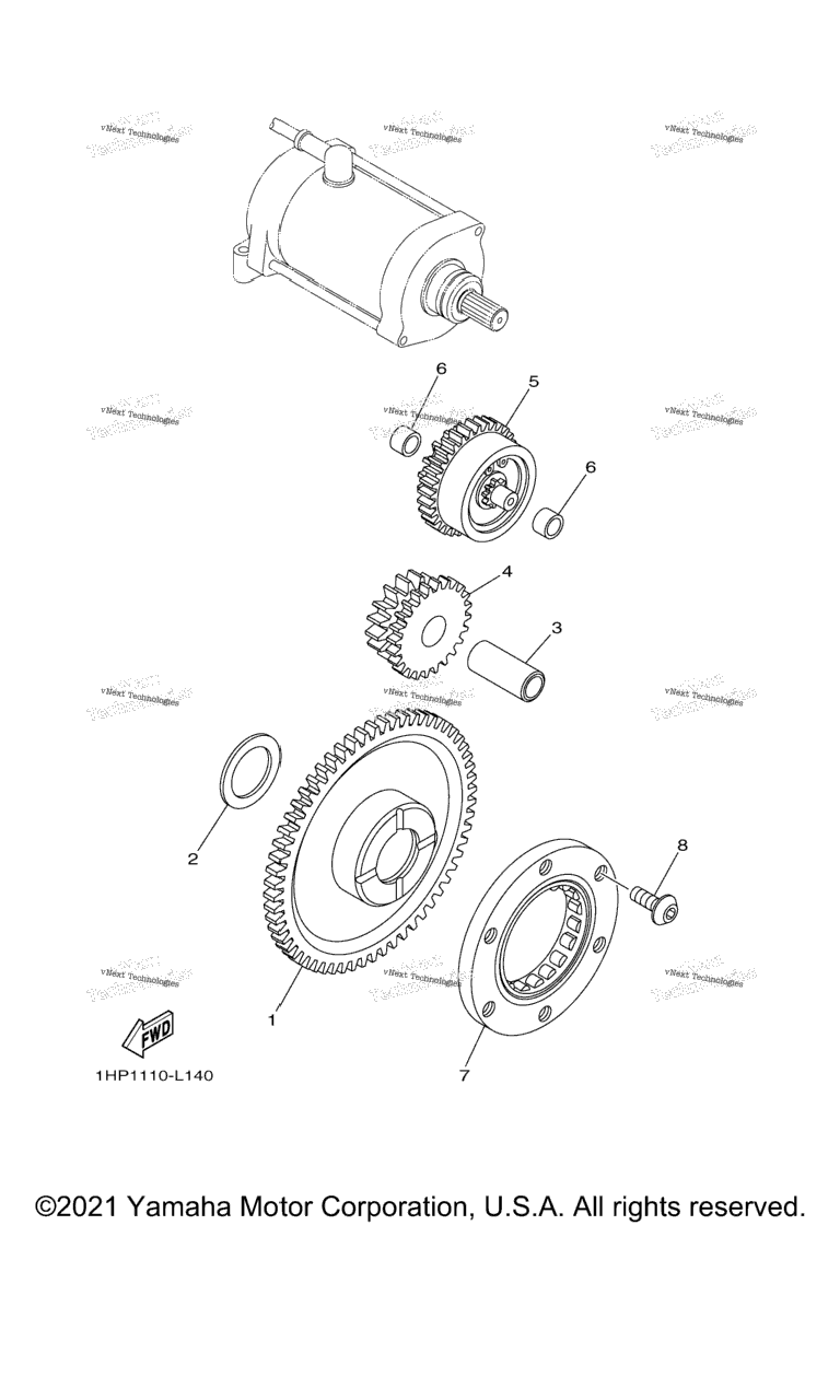 Схема узла Муфта Стартера