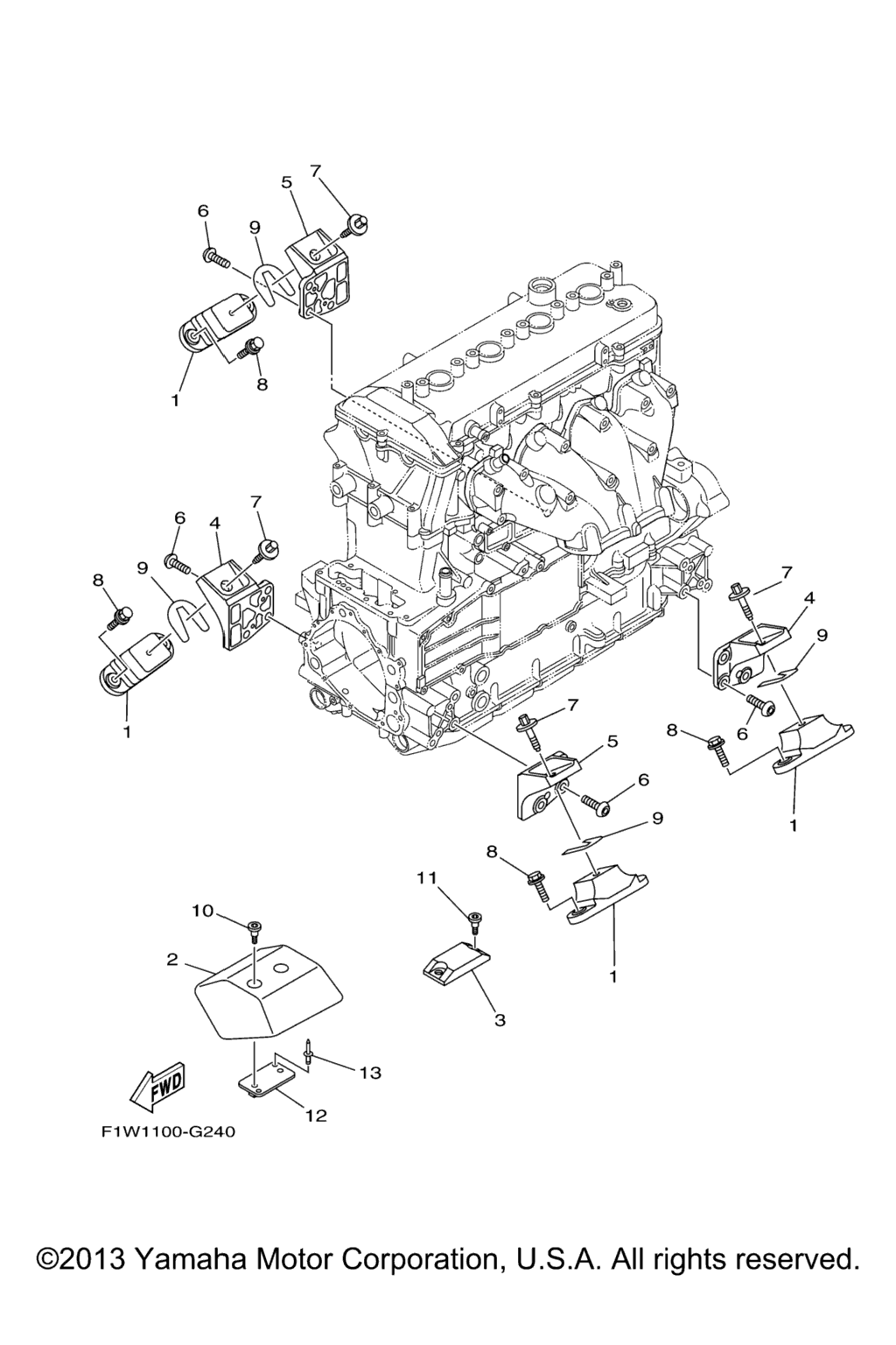 Схема узла Крепление Двигателя