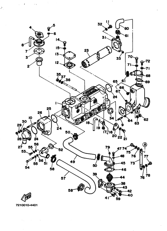 Схема узла ｳｫｰﾀｸｰﾗ (D220) Для Yamaha D220
