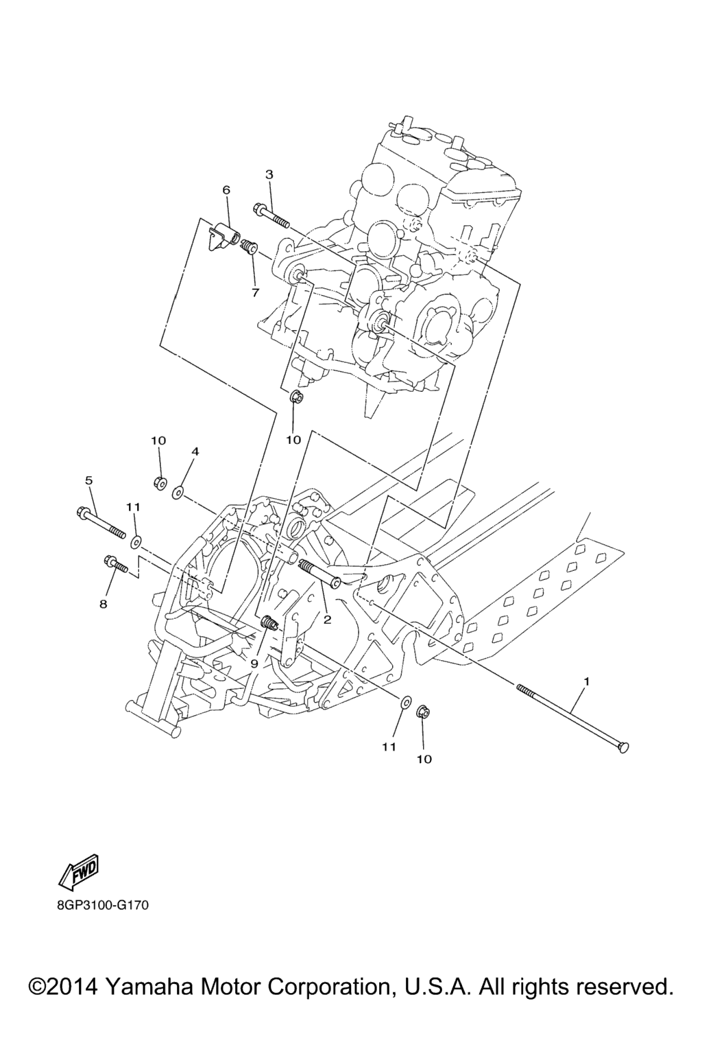 Схема узла Крепление Двигателя