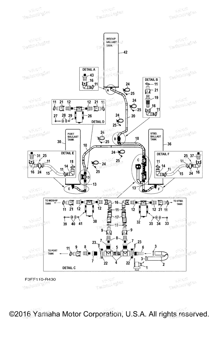 Схема узла Балластные Трубопроводы