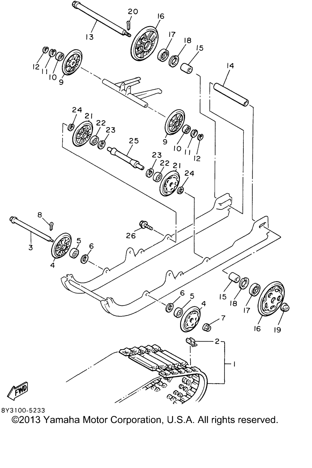 Схема узла Подвеска Гусениц 1