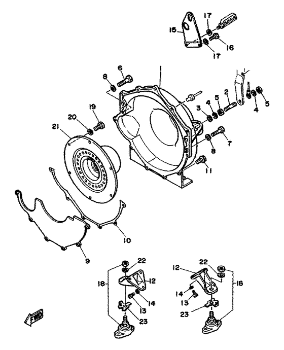 Схема узла Mounting. Flyheel Housing Для Yamaha V8 5.7