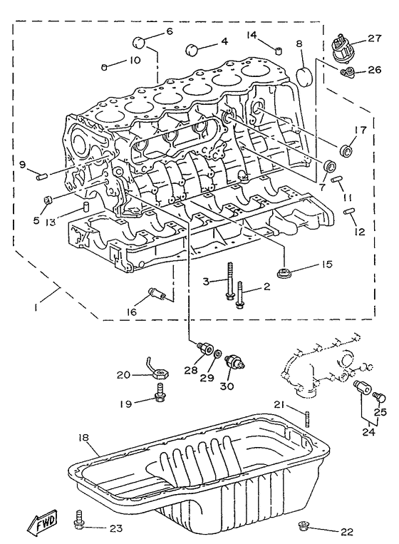 Схема узла Cylinder Block Для Yamaha Me420Sti