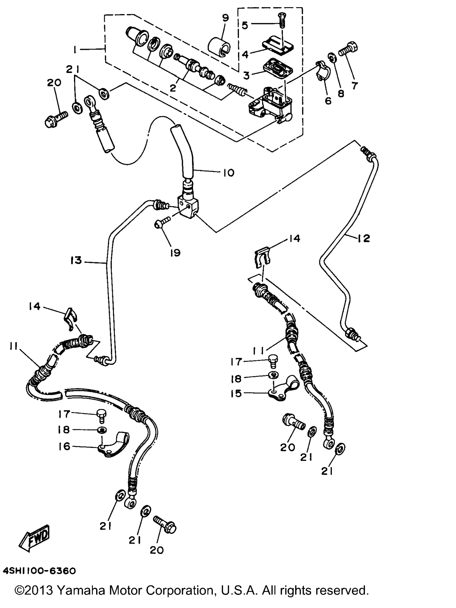 Схема узла Передний Главный Цилиндр