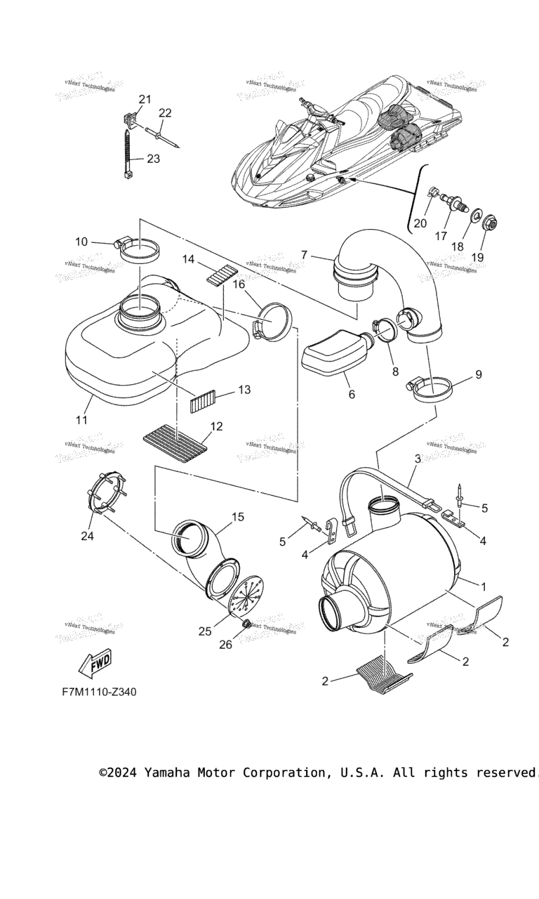 Схема узла Выхлопные Трубы 3