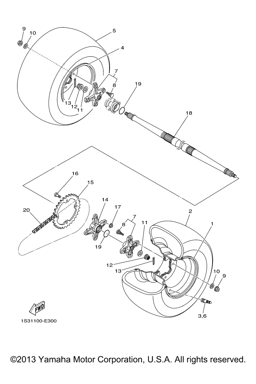 Схема узла Задние Колеса