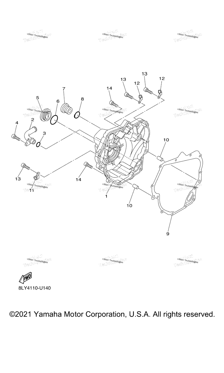 Схема узла Крышка Картера 1