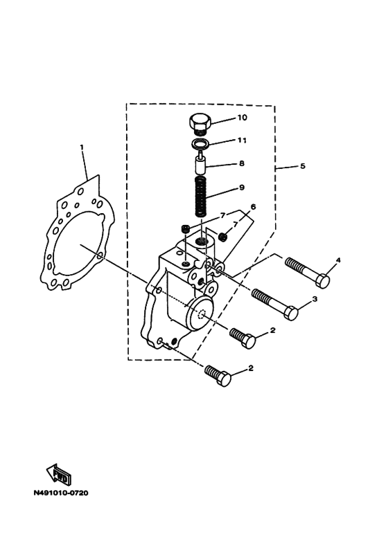 Схема узла Контрольный Клапан (Mgnv123-6) Для Yamaha Md750Kuh