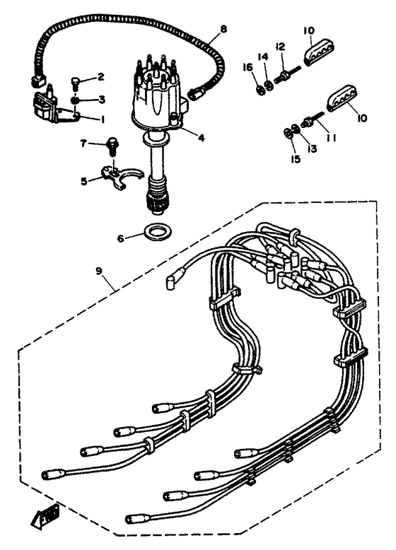 Схема узла Electric Parts 1 Для Yamaha V8 - 7.4