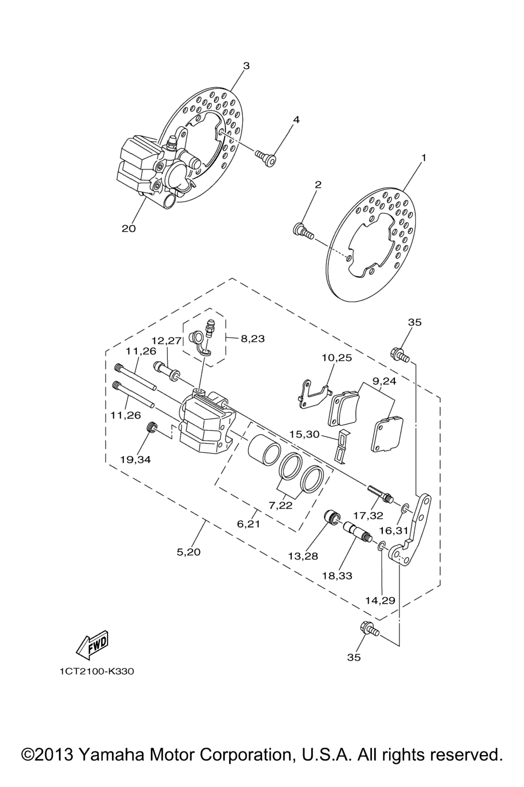 Схема узла Передний Тормозной Суппорт