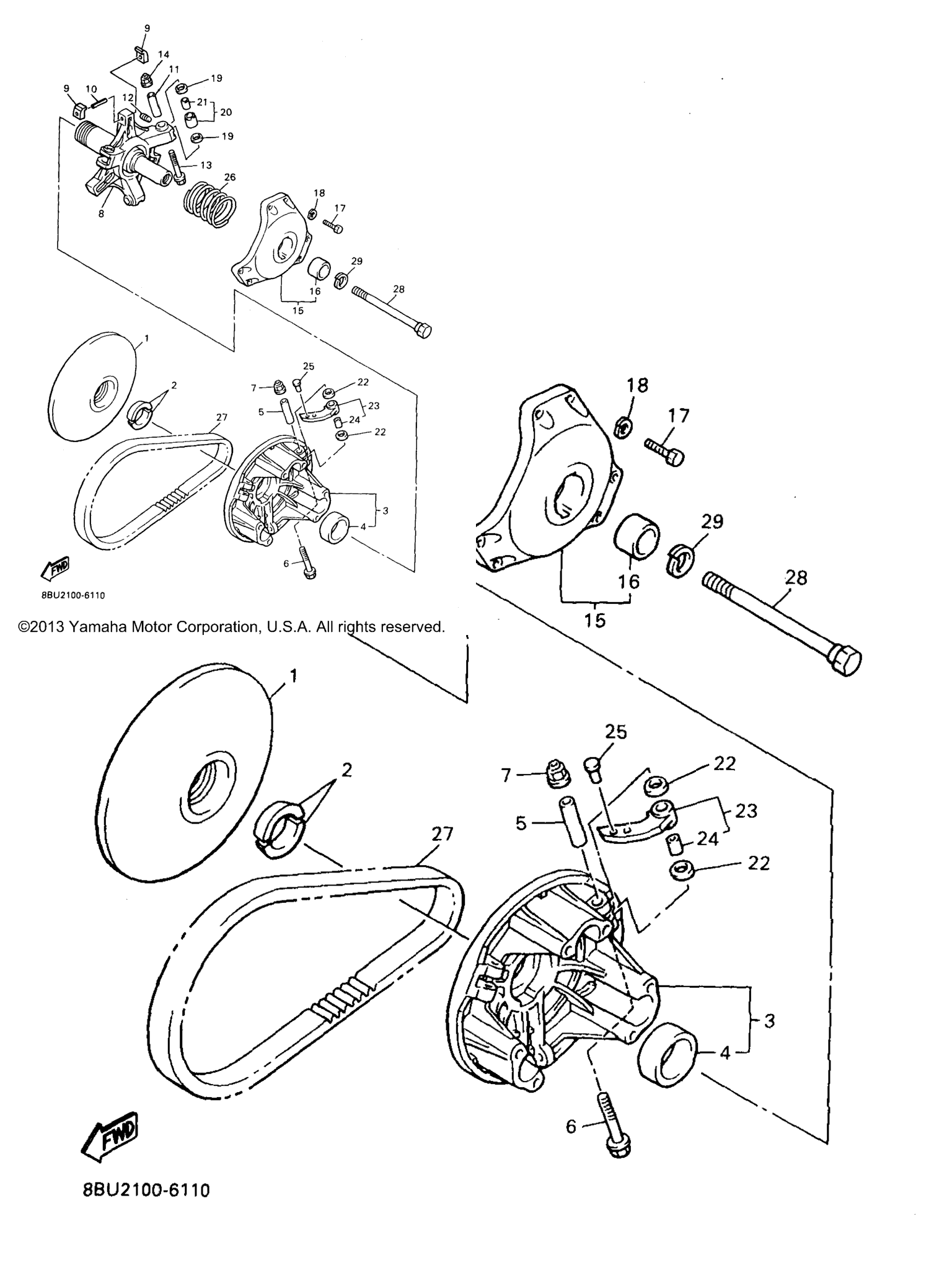 Схема узла Первичный Шкив