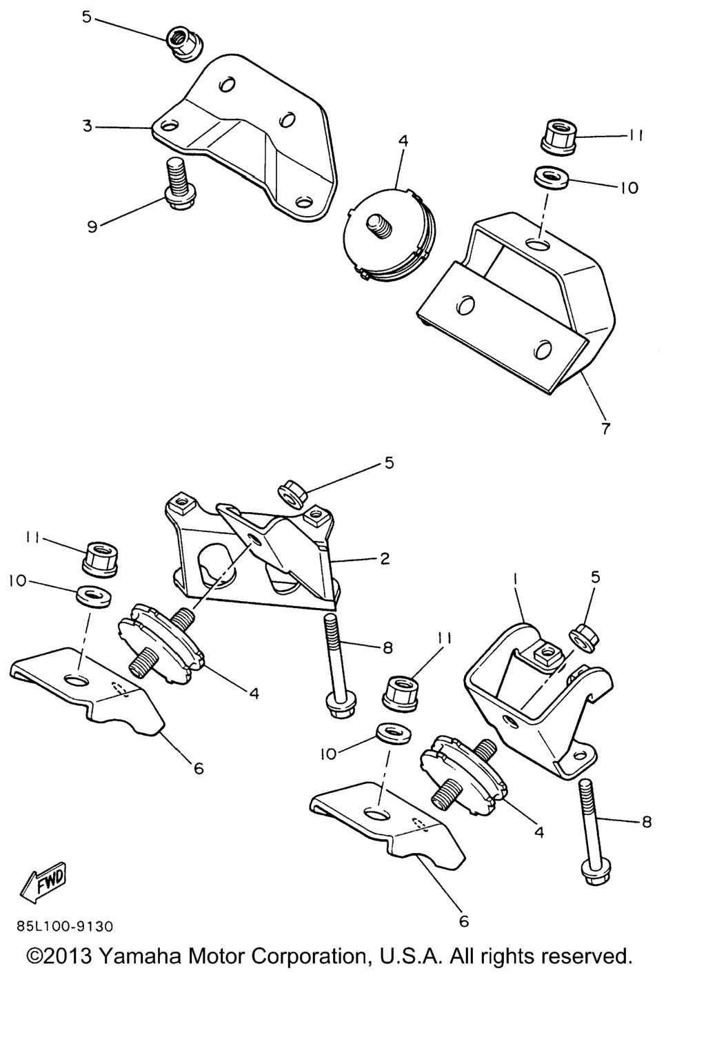 Схема узла Крепление Двигателя
