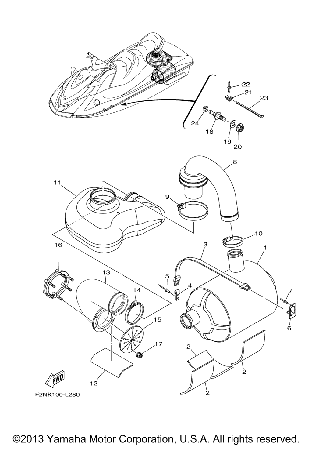 Схема узла Выхлопные Трубы 3