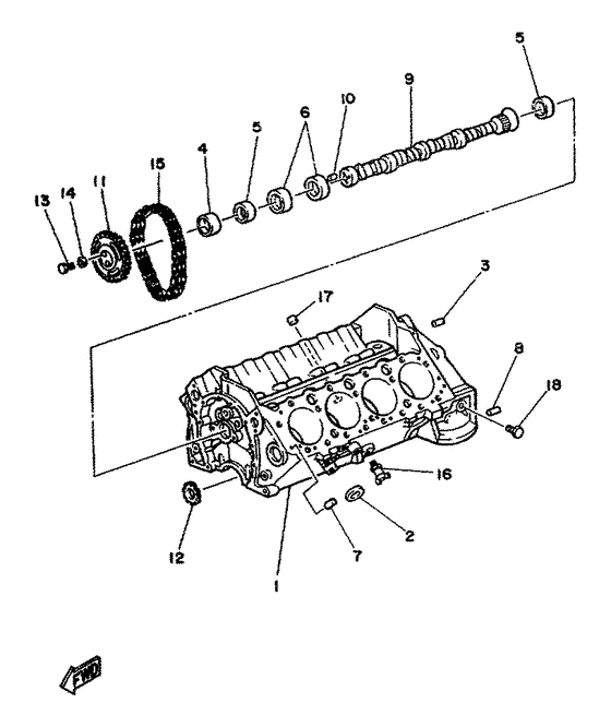 Схема узла Cylinder. Canshaft Для Yamaha V8 5.7 Yems
