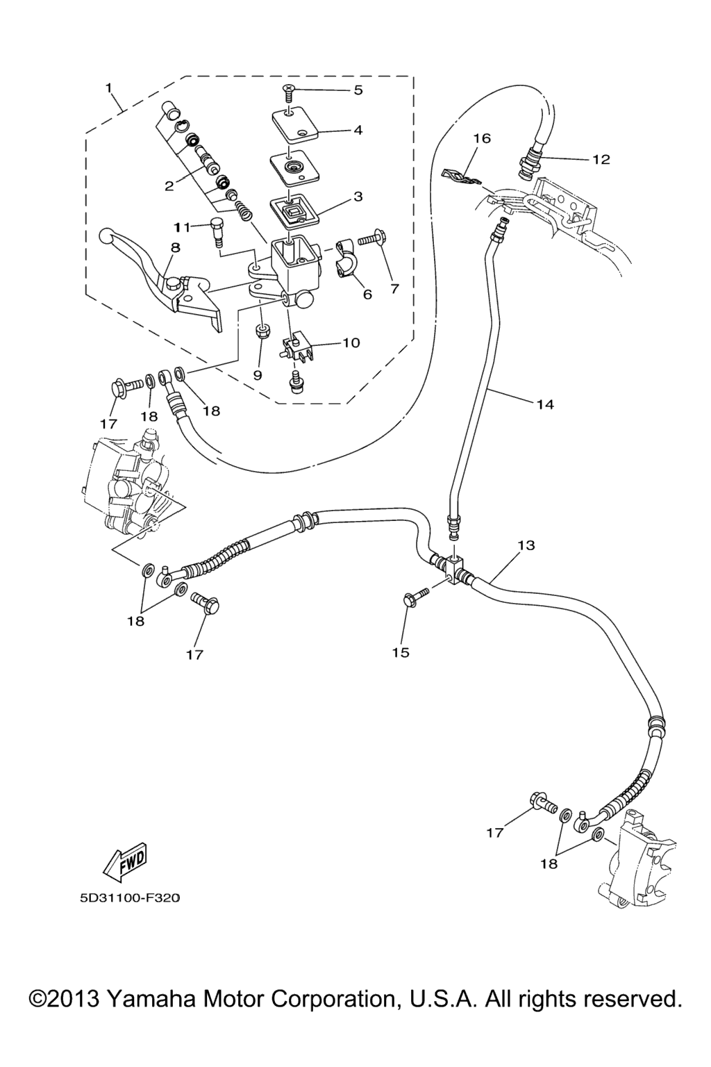 Схема узла Передний Главный Цилиндр