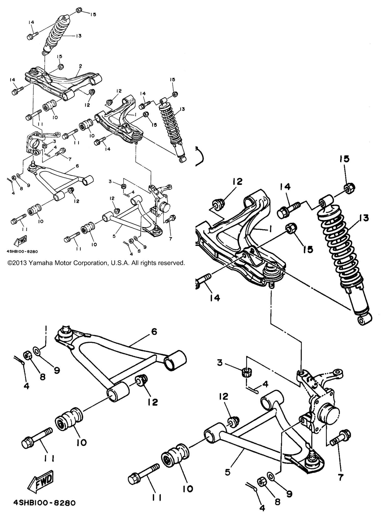 Схема узла Передняяsuspension Wheel
